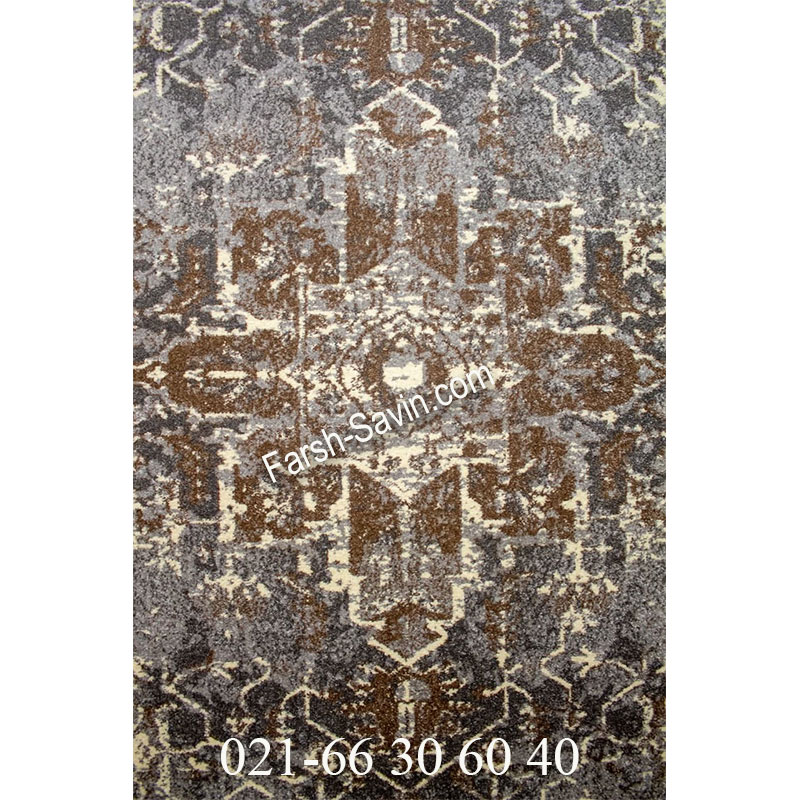 فرش ساوین 4082 نقره ای روشن فرش سنتی